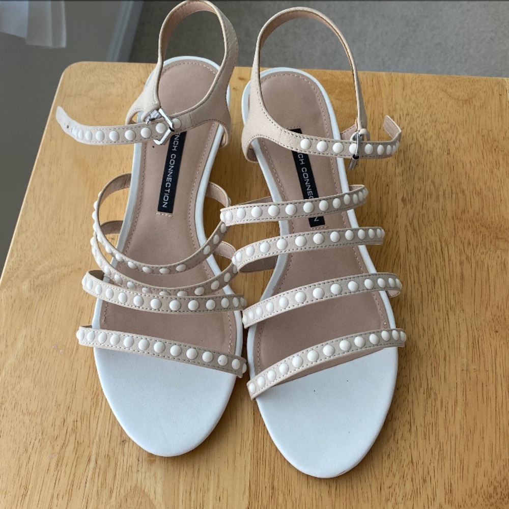 White Polka Dot Pearl Low Heels